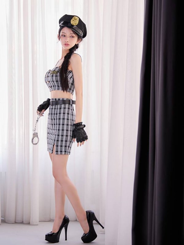 画像11: 【SALE!!】【即日発送】【ハロウィン】ツイードポリスセットアップ 【コスプレ5点セット】【XS-Mサイズ】(HC206-SV)[HC03-Bg] (11)