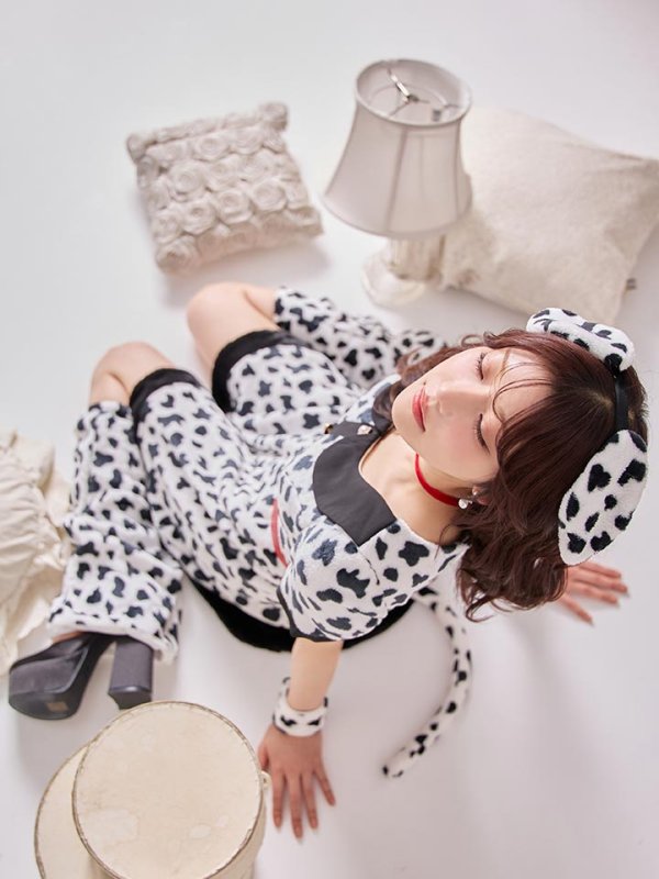 画像13: 【即日発送！】【ハロウィン】ダルメシアンミニフレアワンピース 【コスプレ5点セット】 【S-XLサイズ/1カラー】[HC03] (13)