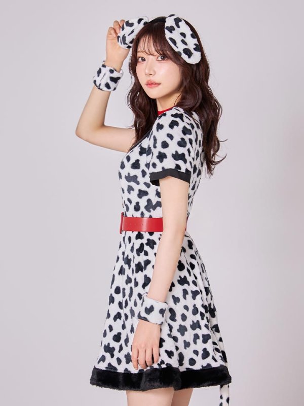画像5: 【即日発送！】【ハロウィン】ダルメシアンミニフレアワンピース 【コスプレ5点セット】 【S-XLサイズ/1カラー】[HC03] (5)