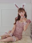 画像14: 【SALE!!】【即日発送！】【ハロウィン】 総レースバニー編み上げセットアップ【コスプレ7点セット】【XS-Mサイズ/2カラー】[HC03] (14)