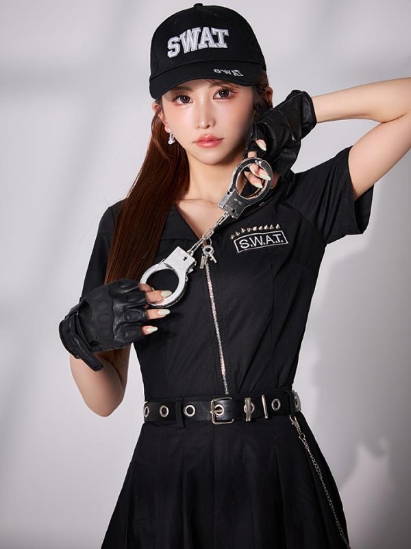 画像3: 【SALE!!】【即日発送！】【ハロウィン】SWATガールセットアップ 【コスプレ8点セット】 【XS-Lサイズ/1カラー】[HC03] (3)