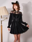 画像5: 【SALE!!】【即日発送！】【ハロウィン】ブラックキャットベロアワンピース 【コスプレ3点セット】[HC03] (5)