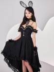 画像5: 【SALE!!】【即日発送！】【ハロウィン】 バニーショートインロングワンピース 【コスプレ5点セット】【XS-XLサイズ/2カラー】[HC03] (5)