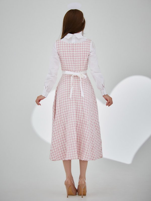 画像18: 【SALE!!】【即日発送！】【ハロウィン】ナースツイードロングフレア 【コスプレ3点セット】 【S-XLサイズ/1カラー】(CH02)[HC03] (18)