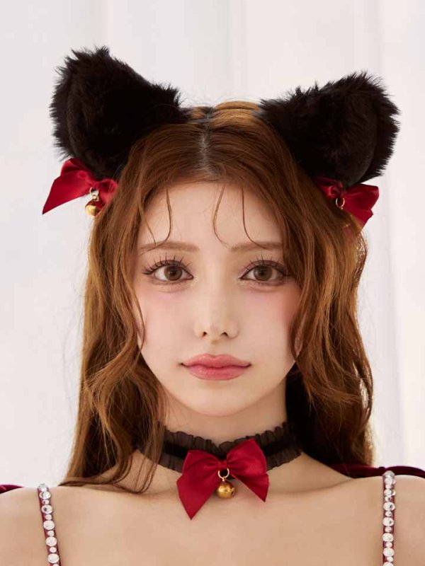 画像17: 【即日発送】【ハロウィン】キャットオフショルビジューセットアップ【コスプレ6点セット】【XS-Lサイズ/3カラー】[HC03] (17)