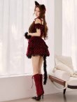 画像10: 【即日発送】【ハロウィン】キャットオフショルビジューセットアップ【コスプレ6点セット】【XS-Lサイズ/3カラー】[HC03] (10)