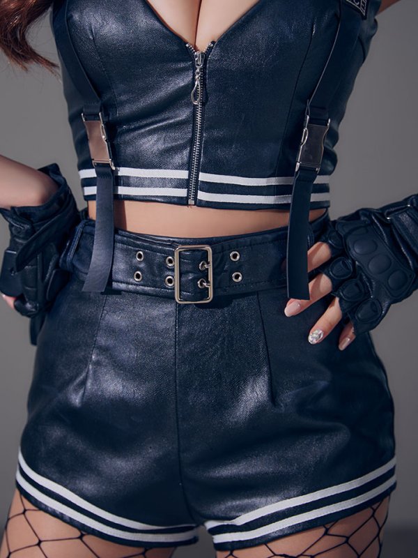 画像16: 【即日発送】【送料無料！】【ハロウィン】レザーポリスセットアップコスプレ【コスプレ8点セット】【XS-Mサイズ/1カラー】[HC03] (16)