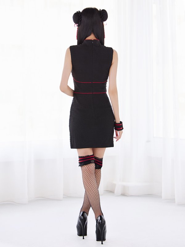 画像19: 【即日発送】【ハロウィン】シャーリングドラゴン刺繍タイトチャイナ【コスプレ4点セット】【XS-Lサイズ/1カラー】[HC03] (19)