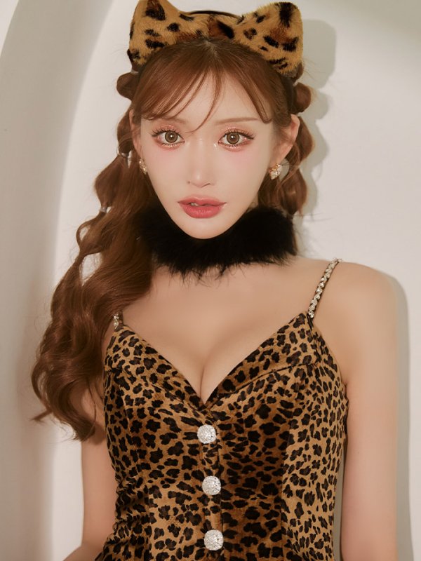 画像14: 【即日発送】【ハロウィン】豹柄/レオパードビスチェセットアップ【コスプレ6点セット】【XS-Lサイズ/1カラー】[HC03] (14)