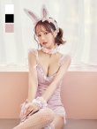 画像5: 【即日発送】【送料無料！】【ハロウィン】ビジューシアーバニーガール【コスプレ6点セット】【XS-Mサイズ/3カラー】[OF04] (5)
