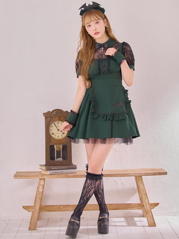 画像7: 【即日発送】【ハロウィン】コウモリクラシカルメイド【コスプレ6点セット】【S-XLサイズ/2カラー】[HC03] (7)