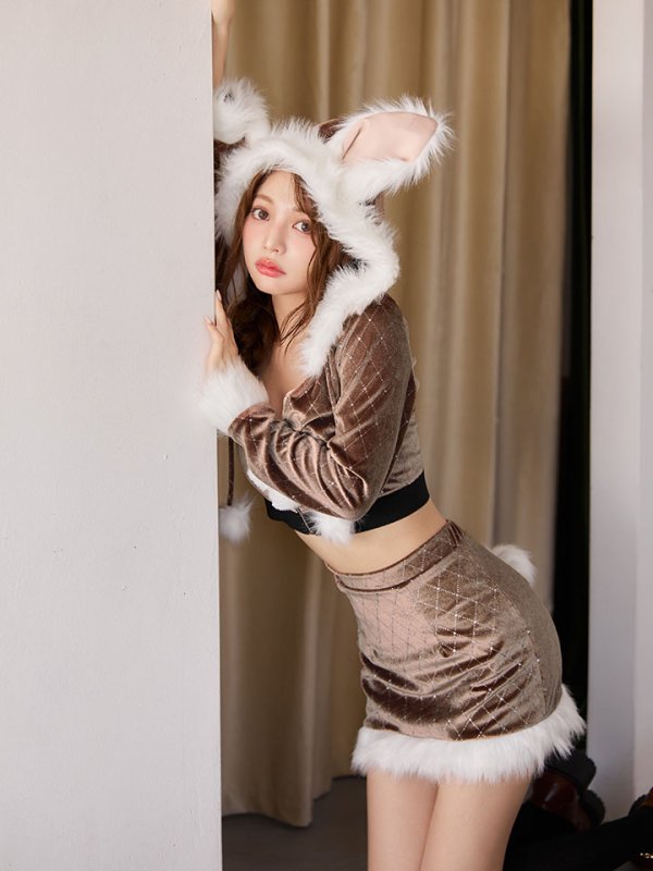 画像17: 【即日発送】【ハロウィン】キルティングビジューうさぎ【コスプレ4点セット】【XS-XLサイズ/1カラー】[OF04] (17)