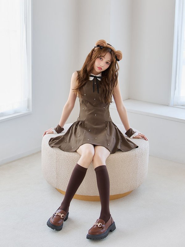 画像15: 【即日発送】【ハロウィン】襟付きノースリーブワンピクマコスプレ【コスプレ4点セット】【XS-Mサイズ/1カラー】[HC03] (15)