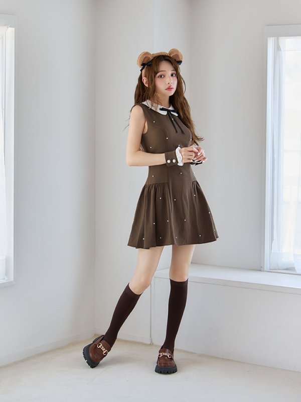 画像5: 【即日発送】【ハロウィン】襟付きノースリーブワンピクマコスプレ【コスプレ4点セット】【XS-Mサイズ/1カラー】[HC03] (5)