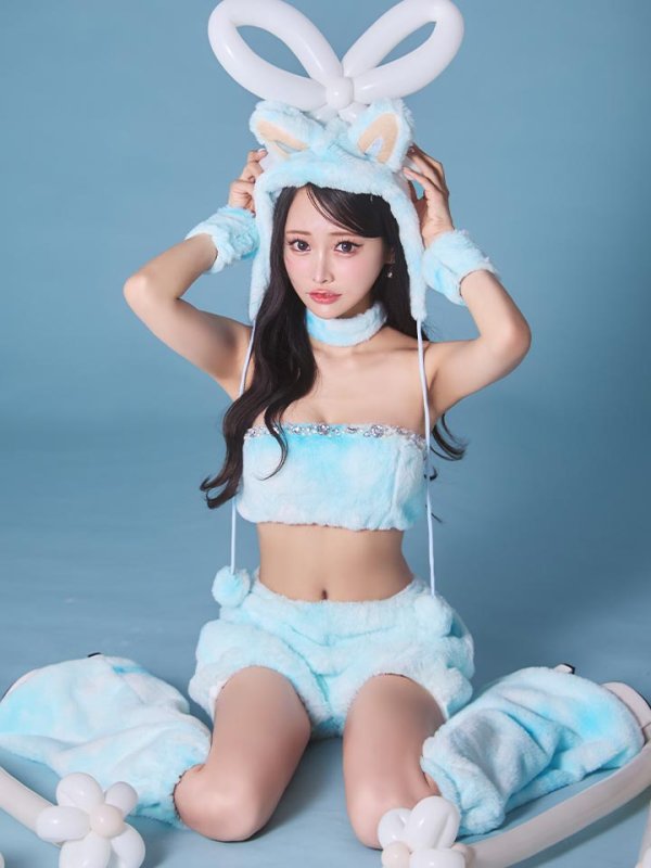 画像1: 【即日発送】【ハロウィン】パステルもこもこバニー【コスプレ7点セット】【フリーサイズ/6カラー】[HC03] (1)