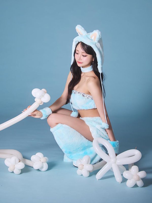 画像6: 【即日発送】【ハロウィン】パステルもこもこバニー【コスプレ7点セット】【フリーサイズ/6カラー】[HC03] (6)