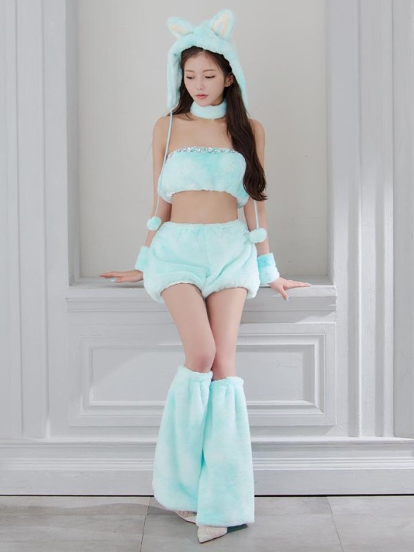 画像25: 【即日発送】【ハロウィン】パステルもこもこバニー【コスプレ7点セット】【フリーサイズ/6カラー】[OF03] (25)