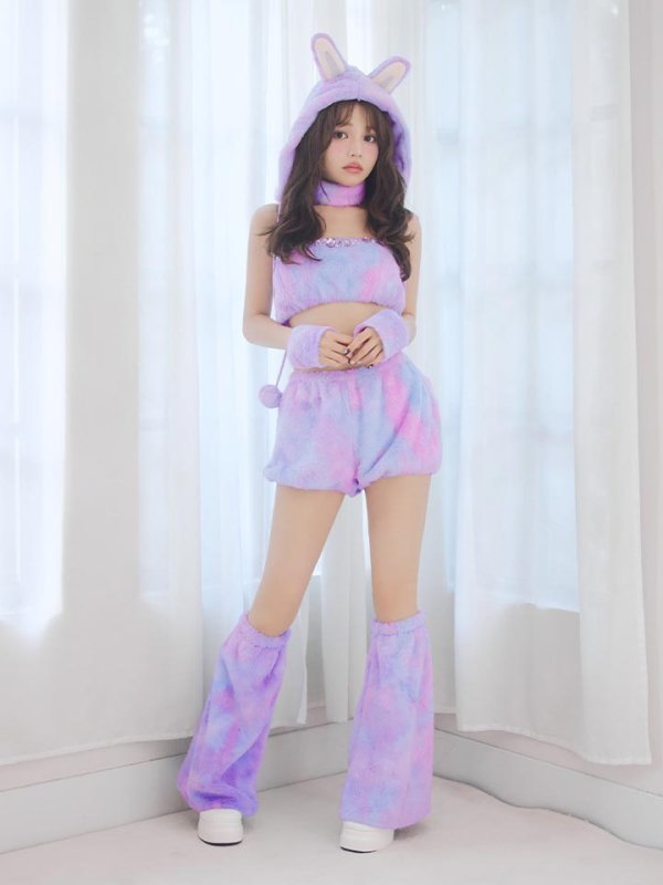 画像25: 【即日発送】【ハロウィン】パステルもこもこバニー【コスプレ7点セット】【フリーサイズ/6カラー】[OF03] (25)