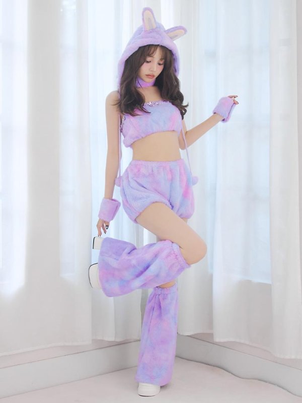 画像8: 【即日発送】【ハロウィン】パステルもこもこバニー【コスプレ7点セット】【フリーサイズ/6カラー】[OF03] (8)