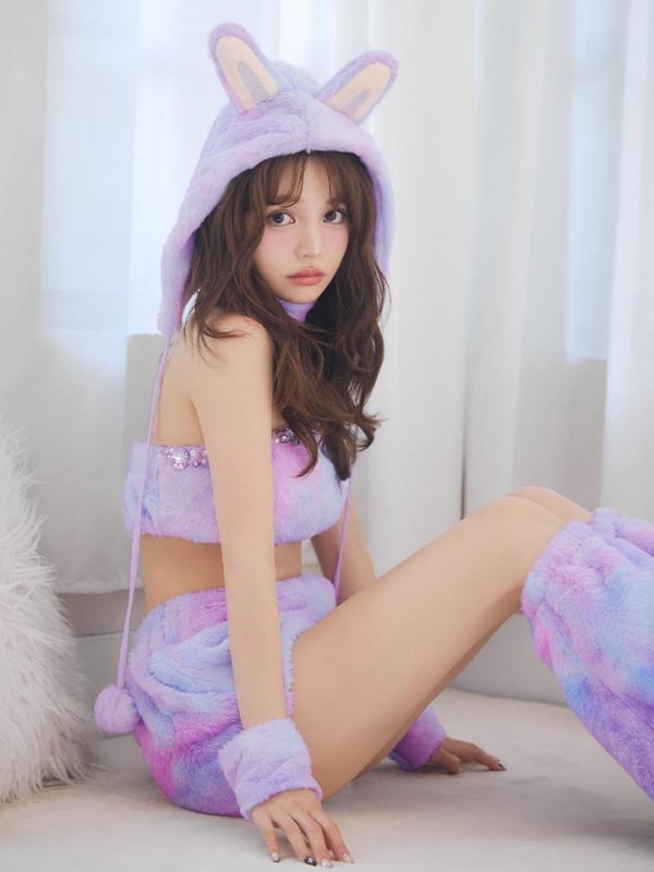 画像20: 【即日発送】【ハロウィン】パステルもこもこバニー【コスプレ7点セット】【フリーサイズ/6カラー】[OF03] (20)