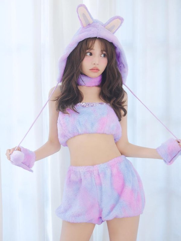 画像21: 【即日発送】【ハロウィン】パステルもこもこバニー【コスプレ7点セット】【フリーサイズ/6カラー】[OF03] (21)