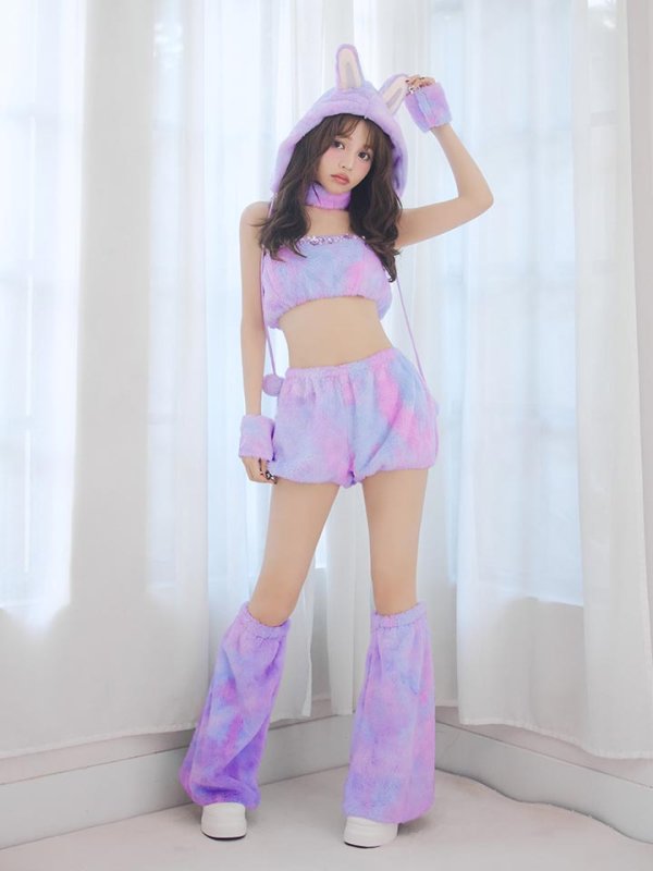 画像22: 【即日発送】【ハロウィン】パステルもこもこバニー【コスプレ7点セット】【フリーサイズ/6カラー】[OF03] (22)