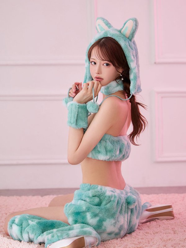 画像30: 【即日発送】【ハロウィン】パステルもこもこバニー【コスプレ7点セット】【フリーサイズ/6カラー】[OF03] (30)