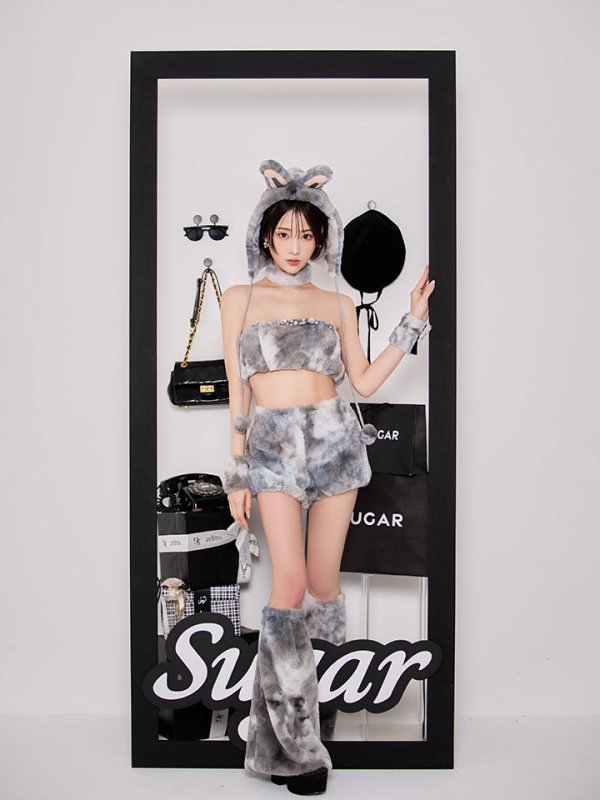 画像6: 【即日発送】【ハロウィン】パステルもこもこバニー【コスプレ7点セット】【フリーサイズ/6カラー】[HC03] (6)