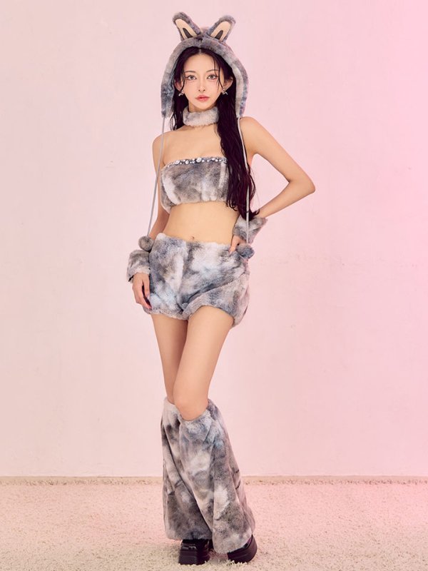 画像22: 【即日発送】【ハロウィン】パステルもこもこバニー【コスプレ7点セット】【フリーサイズ/6カラー】[OF03] (22)