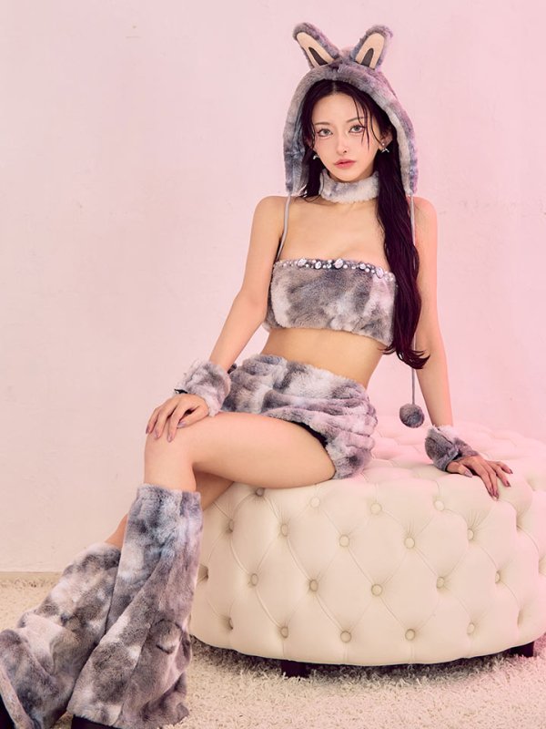 画像25: 【即日発送】【ハロウィン】パステルもこもこバニー【コスプレ7点セット】【フリーサイズ/6カラー】[OF03] (25)