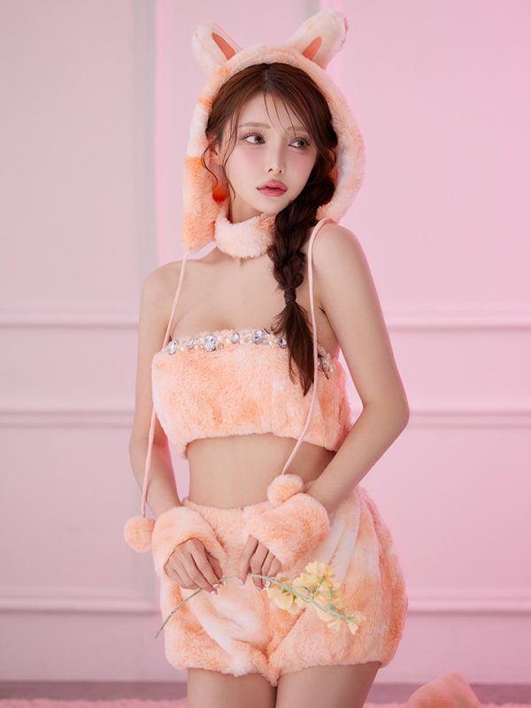 画像7: 【即日発送】【ハロウィン】パステルもこもこバニー【コスプレ7点セット】【フリーサイズ/6カラー】[OF03] (7)