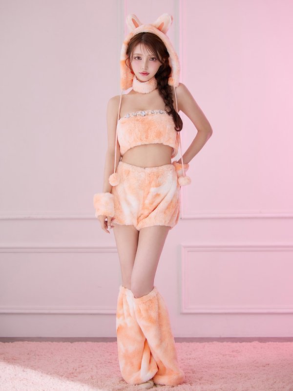 画像33: 【即日発送】【ハロウィン】パステルもこもこバニー【コスプレ7点セット】【フリーサイズ/6カラー】[OF03] (33)