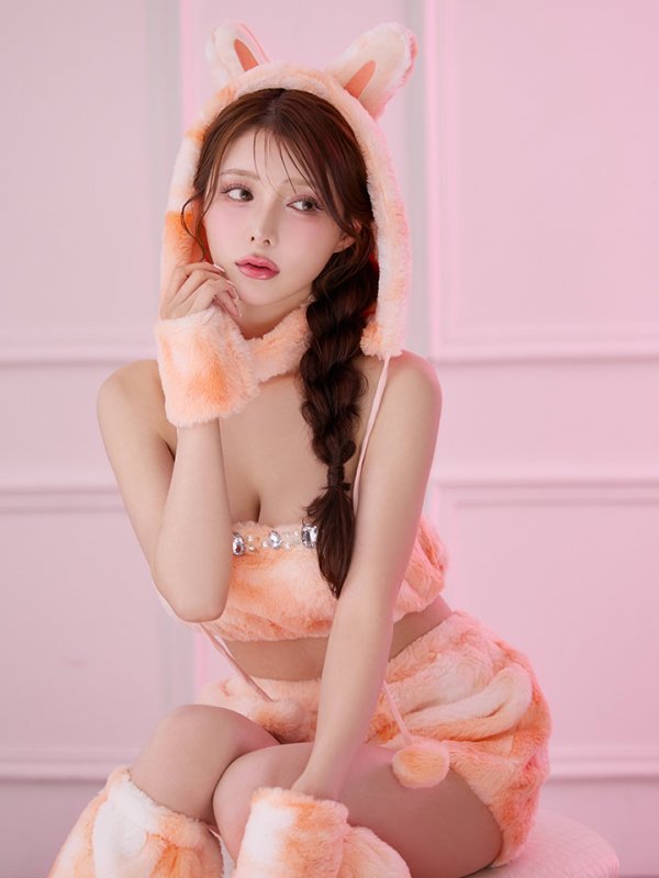 画像14: 【即日発送】【ハロウィン】パステルもこもこバニー【コスプレ7点セット】【フリーサイズ/6カラー】[OF03] (14)