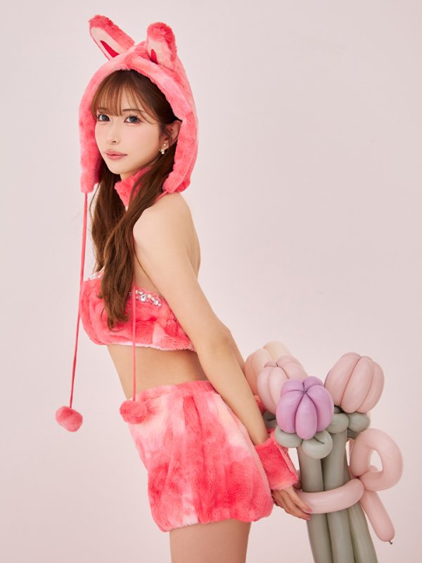 画像3: 【即日発送】【ハロウィン】パステルもこもこバニー【コスプレ7点セット】【フリーサイズ/6カラー】[HC03] (3)