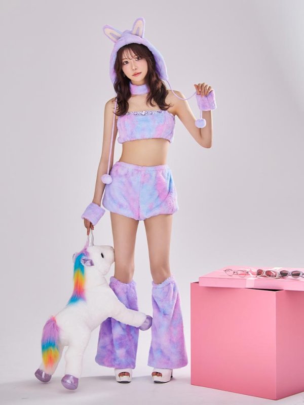 画像7: 【即日発送】【ハロウィン】パステルもこもこバニー【コスプレ7点セット】【フリーサイズ/6カラー】[HC03] (7)