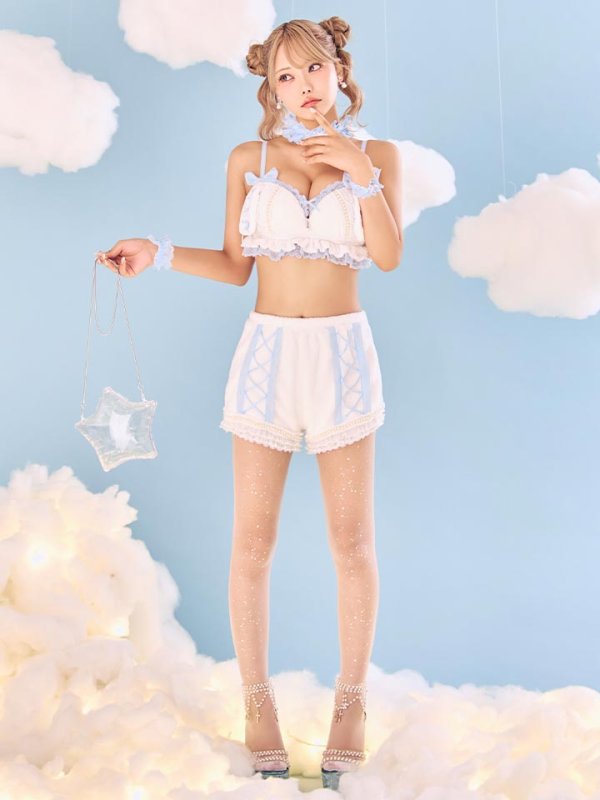 画像9: 【即日発送】【サンリオ】シナモロールランジェリーセットアップルームウェア【S-L/1カラー】[OF03] (9)