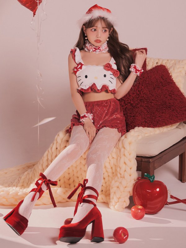 画像11: 【即日発送】【サンリオ】ハローキティキルティングセットアップルームウェア【S-L/1カラー】[HC02] (11)