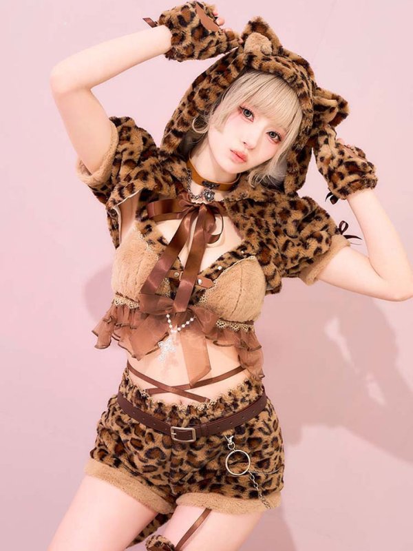 画像3: 【予約商品/10月上旬発送予定】【ハロウィンコスプレ15点セット】レオパドールフーディー【Malymoon/マリームーン】【フリーサイズ/1カラー】 (3)