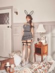 画像7: 【送料無料！】【ハロウィン】ストライプオフショルダー ティアードバニーフリルリボン【コスプレ6点SET】【XS-Mサイズ】【予約/9月下旬発送予定】[OF03]三上悠亜着用 (7)