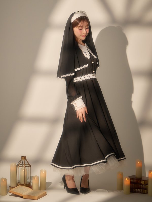 画像3: 【送料無料！】【ハロウィン】ゴシックシスターロングスカートコスプレ【コスプレ3点SET】【S-XLサイズ】[OF03]加藤美南着用 (3)