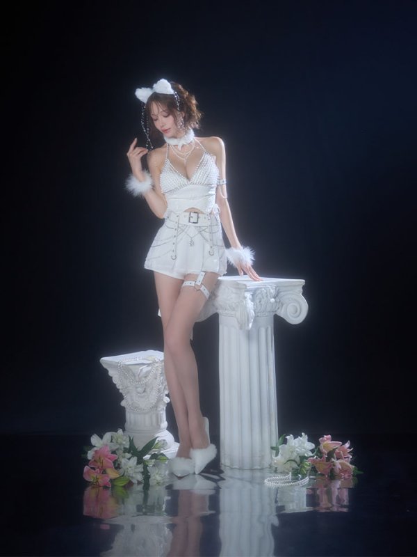 ホワイト　モデル：れみれみ　身長：163cm　着用サイズ：Sサイズ