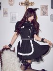 画像2: 【送料無料！】【ハロウィン】ストライプナースフレアワンピース【コスプレ4点SET】【XS-Lサイズ】【予約/9月下旬発送予定】[OF03]吉木千沙都（ちぃぽぽ）着用 (2)