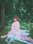 画像14: 【一部予約商品/8月下旬発送予定】【送料無料！】【ハロウィン】ピンク×ブルー花刺繍ロングシフォン漢服セット【コスプレ4点SET】【Fサイズ】[OF03]三上悠亜着用 (14)