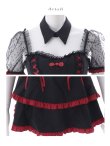 画像9: 【即日発送】【送料無料！】【ハロウィン】レースアップリボンデビルコスプレ【コスプレ6点SET】【S-Mサイズ/3カラー】[OF04] (9)
