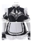 画像25: 【送料無料！】【ハロウィン】リボンヘッドレースアップゴシックメイドコスプレ【コスプレ5点SET】【XS-Lサイズ】【予約/10月上旬発送予定】[OF03]三上悠亜着用 (25)