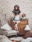 画像6: 【送料無料！】【ハロウィン】リボンヘッドレースアップゴシックメイドコスプレ【コスプレ5点SET】【XS-Lサイズ】【予約/10月上旬発送予定】[OF03]三上悠亜着用 (6)