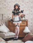 画像11: 【送料無料！】【ハロウィン】リボンヘッドレースアップゴシックメイドコスプレ【コスプレ5点SET】【XS-Lサイズ】【予約/10月上旬発送予定】[OF03]三上悠亜着用 (11)