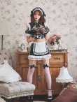 画像14: 【送料無料！】【ハロウィン】リボンヘッドレースアップゴシックメイドコスプレ【コスプレ5点SET】【XS-Lサイズ】【予約/10月上旬発送予定】[OF03]三上悠亜着用 (14)