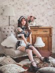 画像15: 【送料無料！】【ハロウィン】リボンヘッドレースアップゴシックメイドコスプレ【コスプレ5点SET】【XS-Lサイズ】【予約/10月上旬発送予定】[OF03]三上悠亜着用 (15)