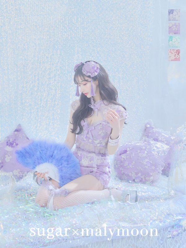 画像3: 【ハロウィン】【sugar nine×マリームーンコラボ】 マリームーンコラボセットアップチャイナ 【コスプレ5点セット】【XS-Mサイズ/4カラー】[OF04] (3)